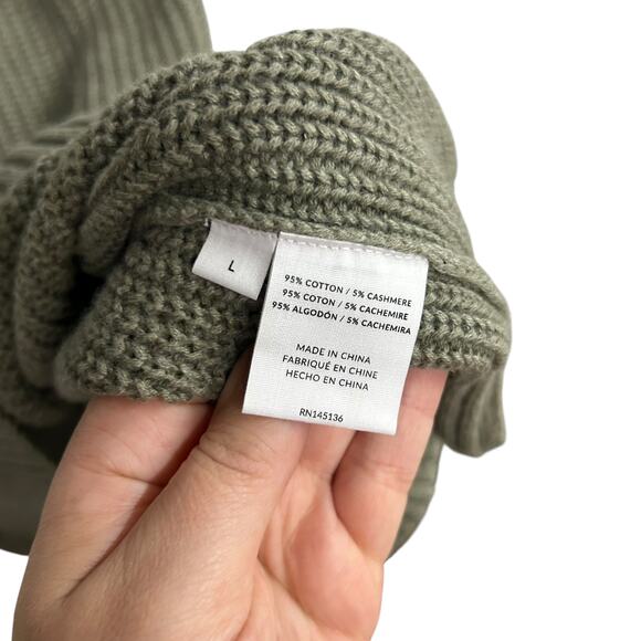 Naadam Army Cotton Cashmere Tunic Dress L Quiet Lux Minimalist Modern Vintage - Picture 6 of 10